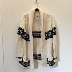 Shawl Cardigan with Aztec Design
